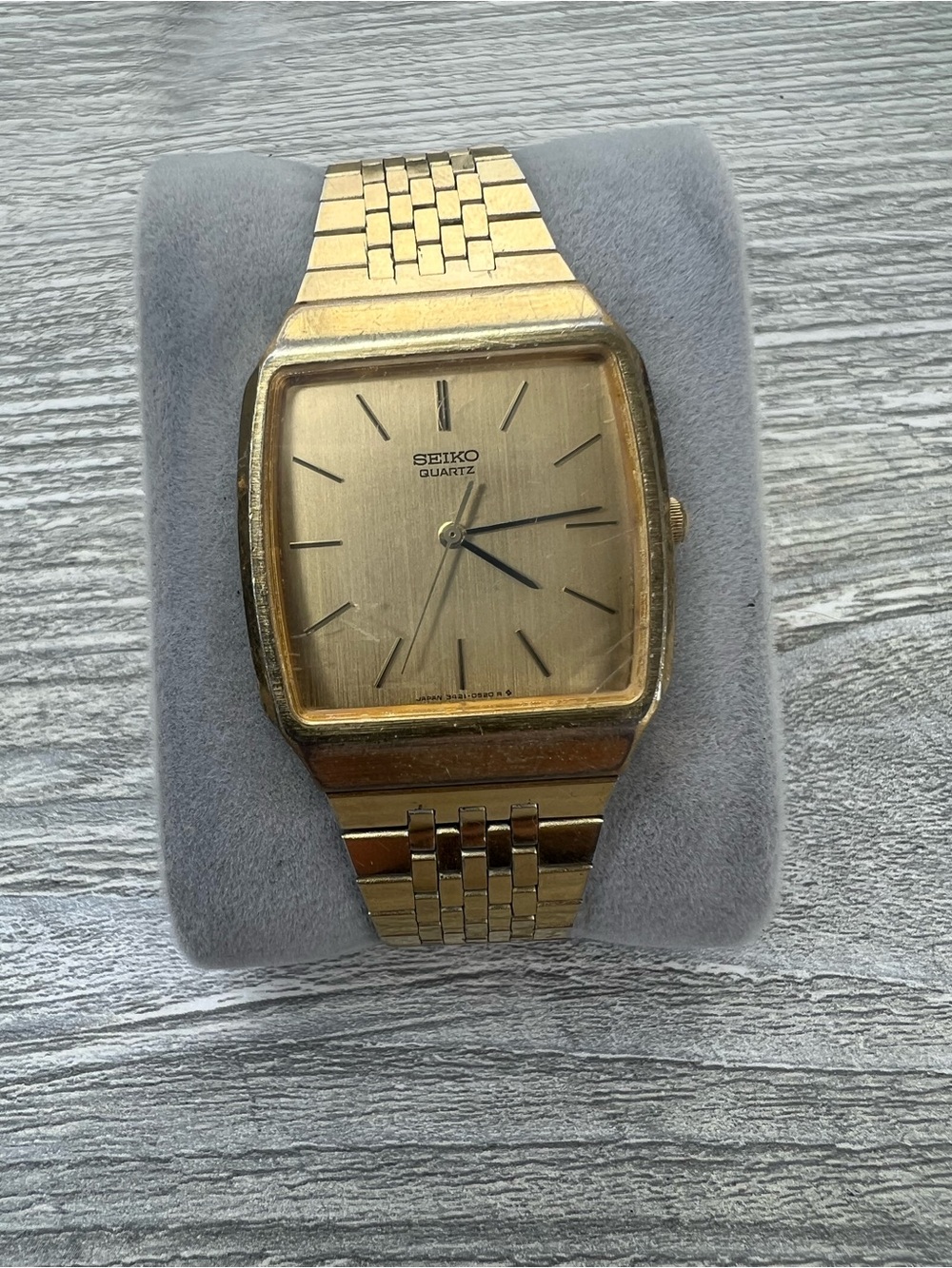 Seiko Gold-Tone Square Dial Men's Quartz Watch